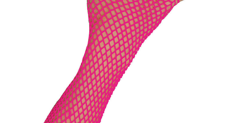 Funny Fashion Lange vingerloze nethandschoenen neon roze