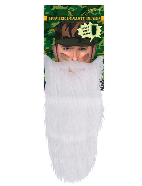 Funny Fashion Lange witte nep baard met snor