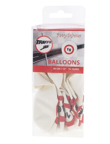 Funny Fashion Leeftijd ballonnen 16 jaar opdruk verkeersbord
