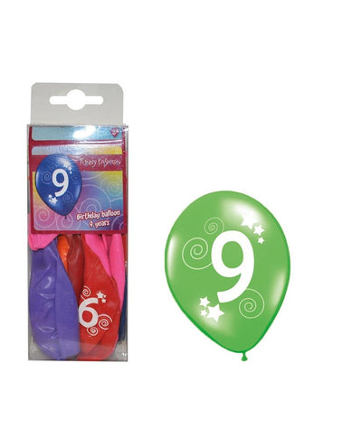 Funny Fashion Leeftijdsballonnen cijfer 9