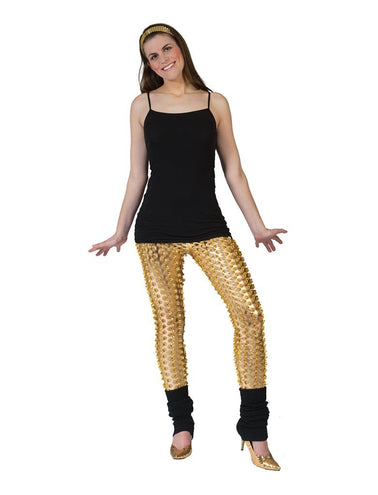Funny Fashion Legging in goud met gaatjes