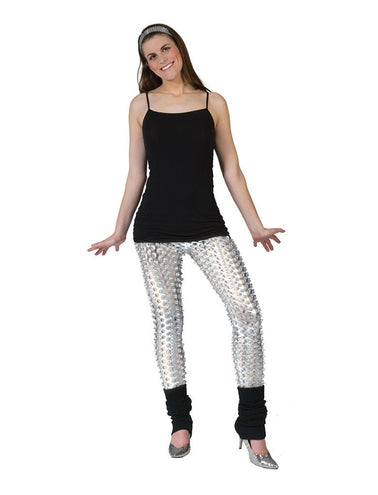 Funny Fashion Legging in zilver met gaatjes