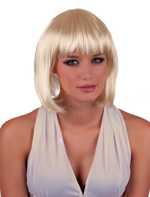 Funny Fashion Licht blonde pruik Sexy Holly boblijn