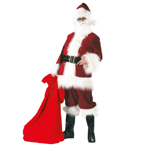 Funny Fashion Luxe kerstman pak donker rood/bordeaux