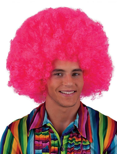 Funny Fashion Mega afro pruik Nikki in roze/fuchsia