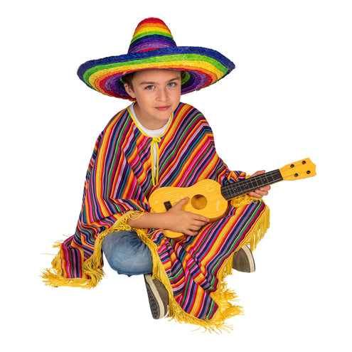 Funny Fashion Mexicaanse poncho Tequila kinderen