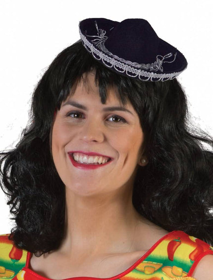 Funny Fashion Mini sombrero zwart 17cm
