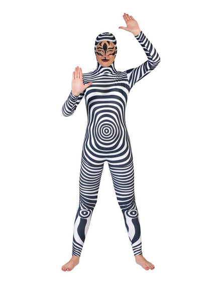 Funny Fashion Mooie zebra catsuit kostuum