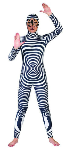 Funny Fashion Mooie zebra catsuit kostuum