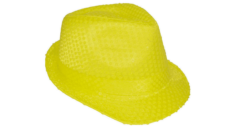 Funny Fashion Neon gele glitter gleufhoed Kojak