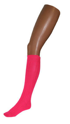 Funny Fashion Neon roze kniekousen 60cm