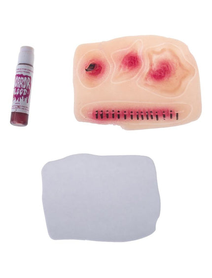 Funny Fashion Nep wond met nep bloed griezel party