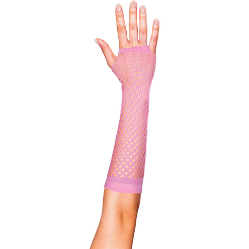Funny Fashion Net handschoenen lang roze