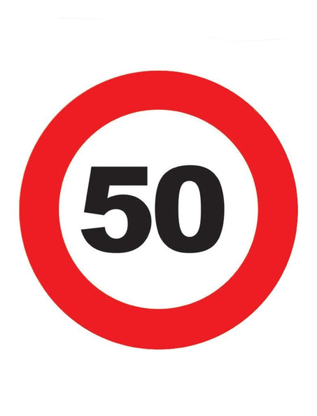 Funny Fashion Onderzetters verkeersbord 50 jaar