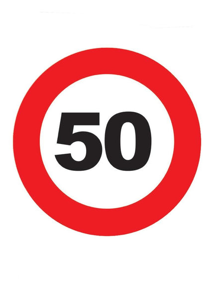 Funny Fashion Onderzetters verkeersbord 50 jaar