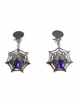 Funny Fashion Oorbellen met spinnenweb hanger