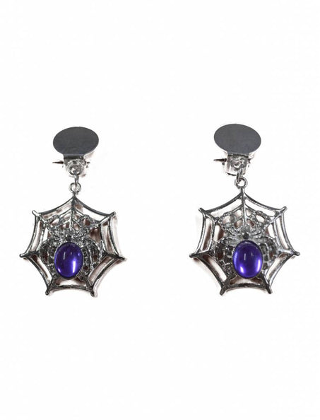 Funny Fashion Oorbellen met spinnenweb hanger