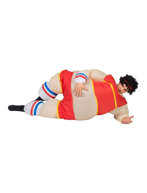 Funny Fashion Opblaasbaar atleet kostuum dikke bennie