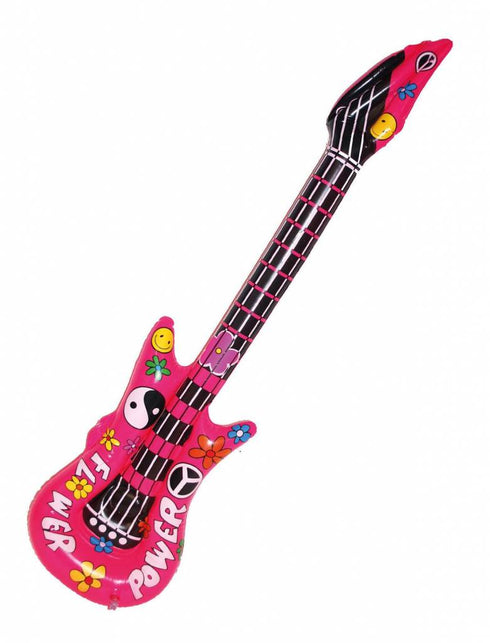 Funny Fashion Opblaasbare gitaar flower power