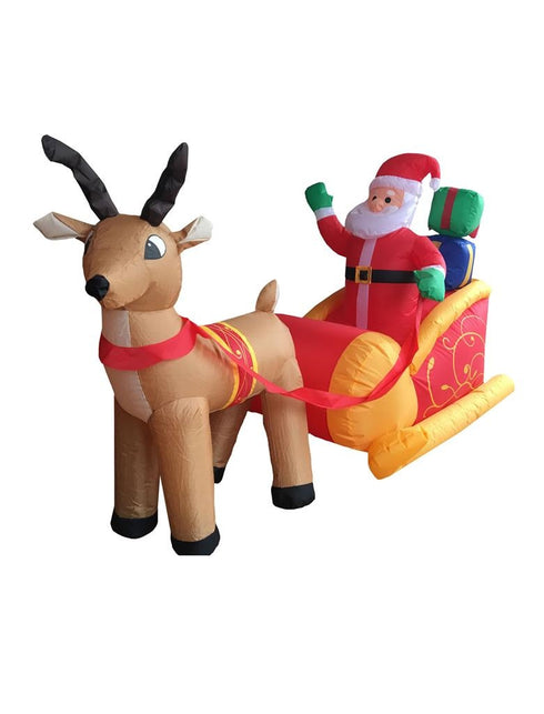 Funny Fashion Opblaasbare kerstman op slee 180cm