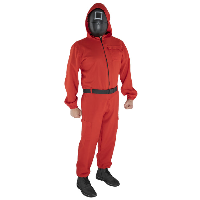 Funny Fashion Overall rood met Koreaans game masker unisex 160cm