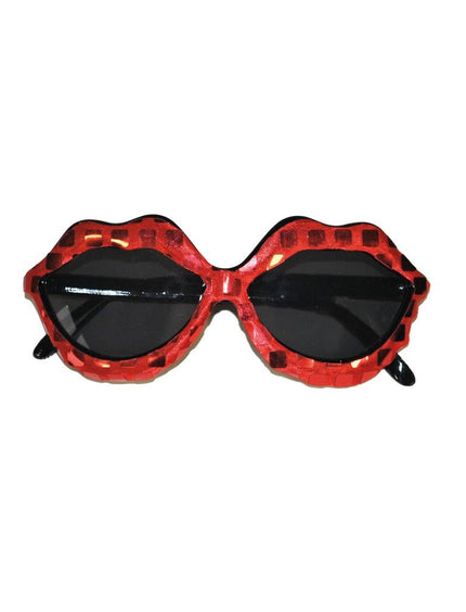 Funny Fashion Party bril rode lippen