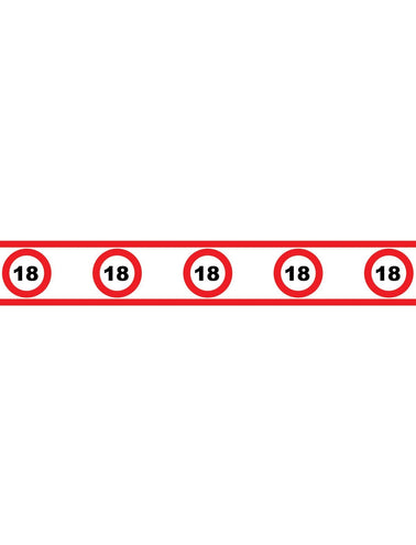Funny Fashion Party tape 18 jaar met verkeersborden 610x8cm