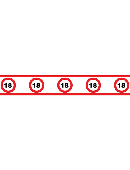 Funny Fashion Party tape 18 jaar met verkeersborden 610x8cm