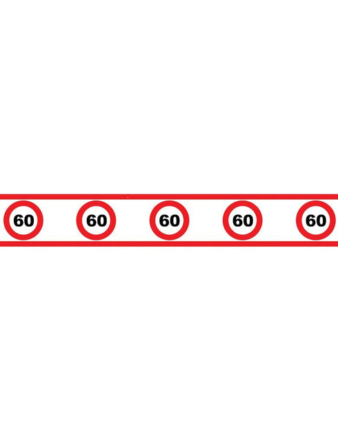 Funny Fashion Party tape 60 jaar met verkeersborden 610x8cm