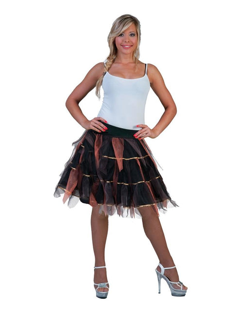 Funny Fashion Petticoat tule rok zwart goud