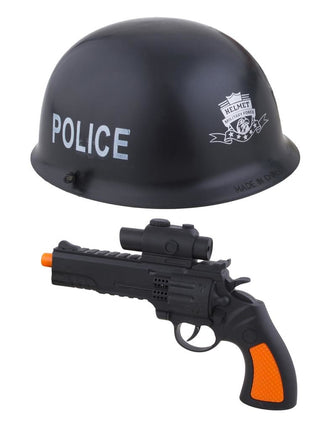 Funny Fashion Politieset helm met pistool kind