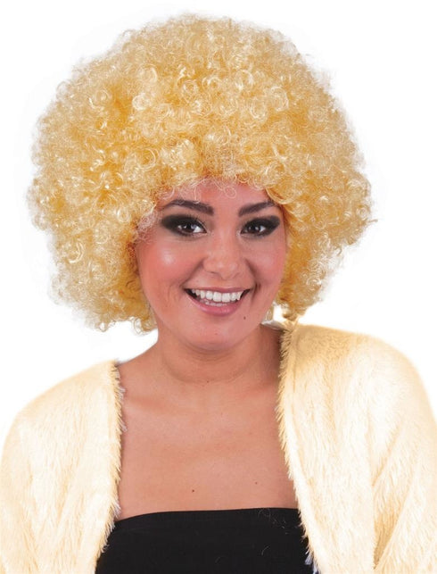 Funny Fashion Pruik hippie afro Evi blond