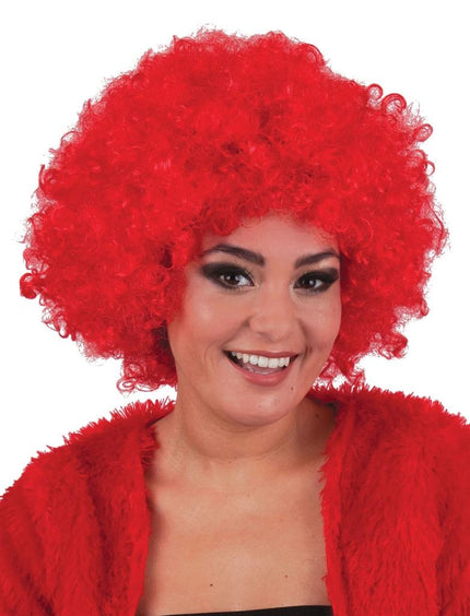Funny Fashion Pruik hippie afro Evi rood