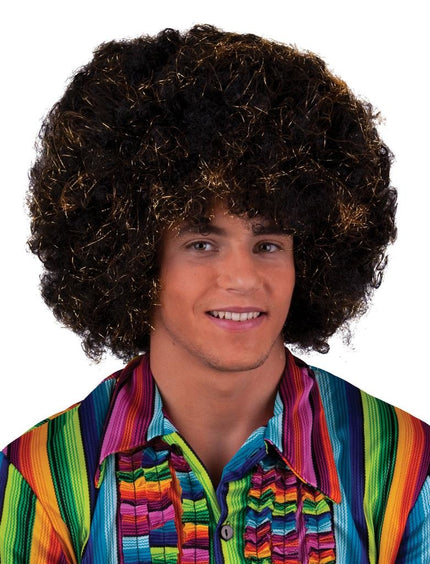 Funny Fashion Pruik maxi afro Sam zwart goud
