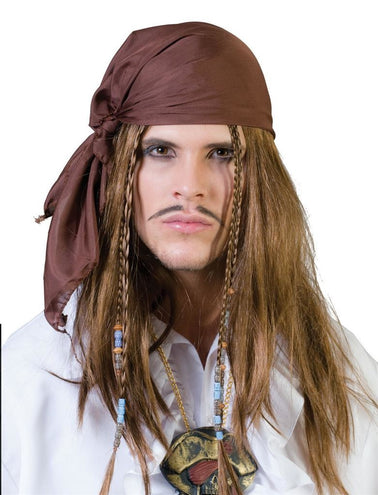 Funny Fashion Pruik piraat met bandana