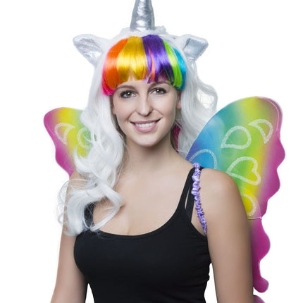 Funny Fashion Pruik unicorn