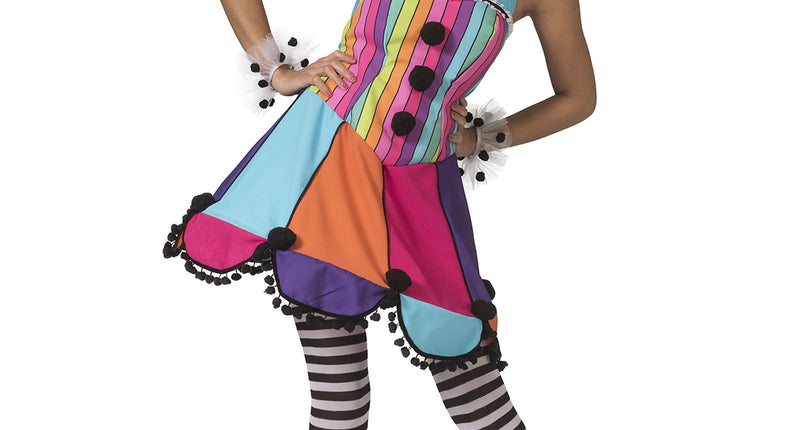 Funny Fashion Regenboog clown jurkje Patty dames