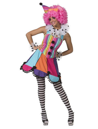 Funny Fashion Regenboog clown jurkje Patty dames