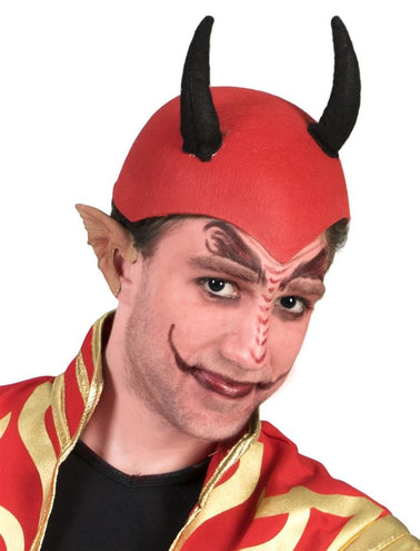 Funny Fashion Rode hoed met zwarte duivel hoorntjes