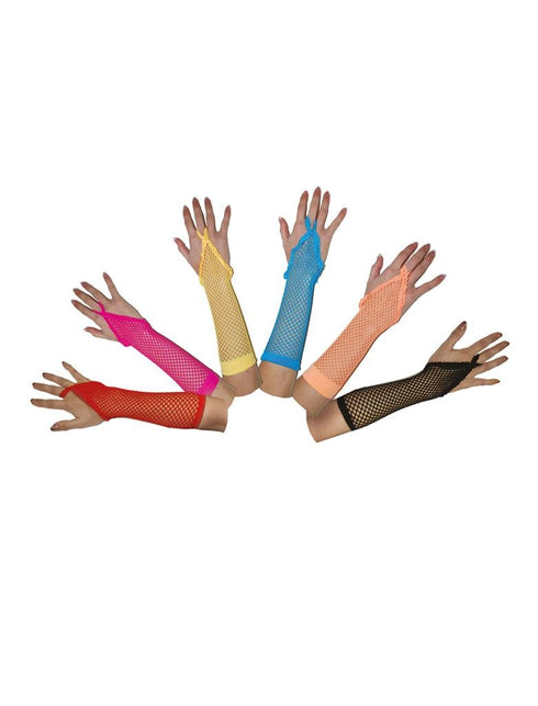 Funny Fashion Rode vingerloze net handschoenen rond model