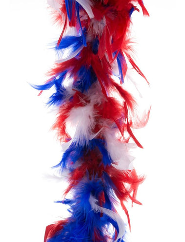 Funny Fashion Rood wit blauwe veren  boa 45gram