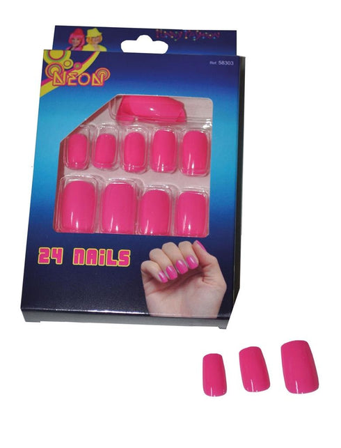 Funny Fashion Roze fluor nagels 24st