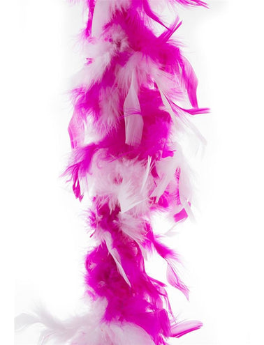 Funny Fashion Roze Fuchsia /Witte veren boa 45gram