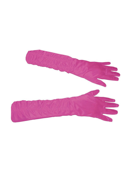 Funny Fashion Roze handschoenen gerimpeld 46cm