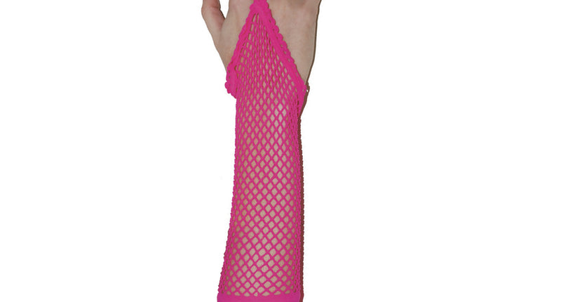 Funny Fashion Roze vingerloze net handschoenen rond model