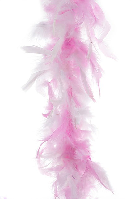 Funny Fashion Roze witte veren boa 45gram