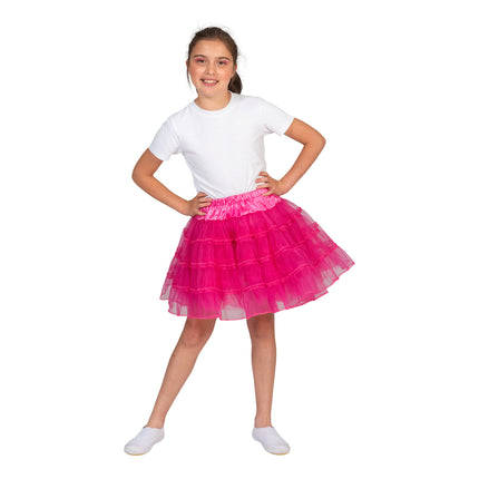 Funny Fashion Roze/Fuchsia tule rok Sterre kinderen
