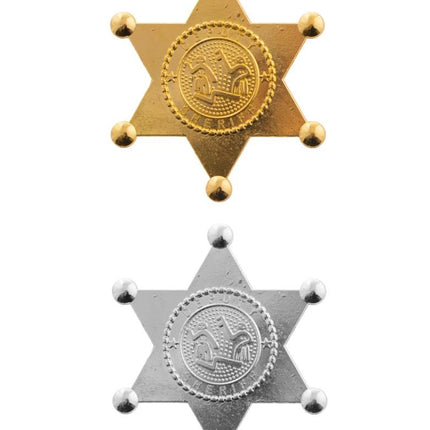 Funny Fashion Sheriff ster Marco metaal goud of zilver