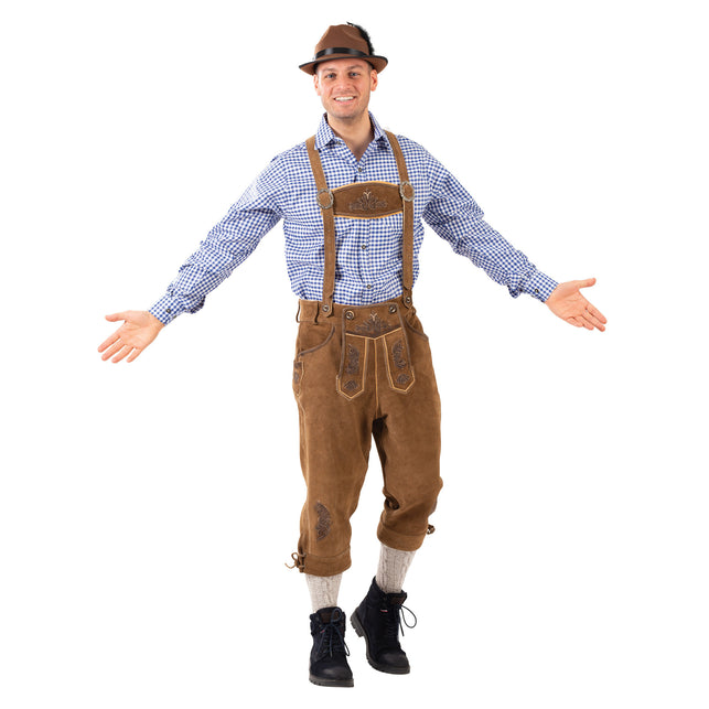 Funny Fashion Shirt oktoberfest blauw wit geblokt