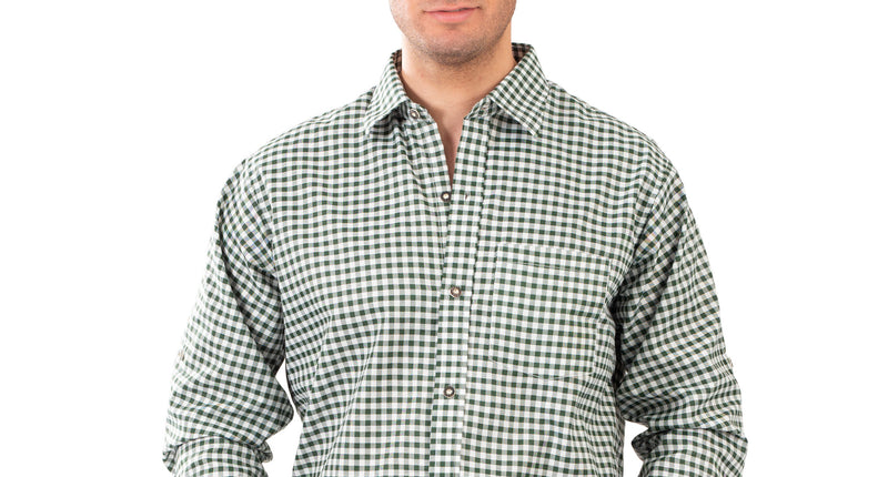 Funny Fashion Shirt oktoberfest groen wit geblokt